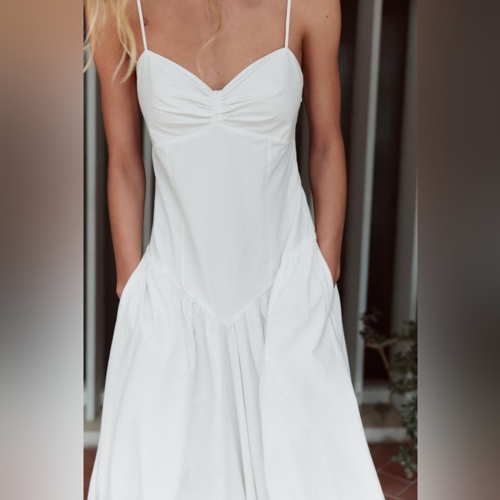 Zara White Spaghetti-Strap Maxi Dress - Picture 2 of 14